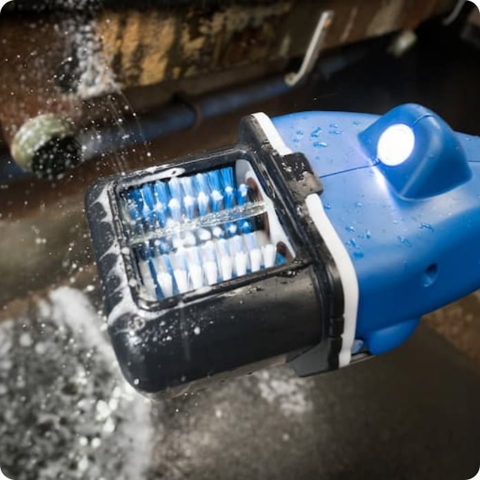 Sanicleanse teat scrubber save water